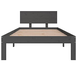 Acheter Maison Chic Lit adulte - Lit simple Cadre de lit,Structure du lit Contemporain Gris Bois de pin massif 90x200 cm -MN27816