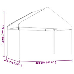 Maison Chic Auvent,Belvédère d'extérieur avec toit,Tonnelle blanc 11,15x4,08x3,22 m polyéthylène -GKD88269 pas cher