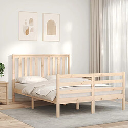 Avis Maison Chic Cadre/structure de lit avec tête de lit pour adulte - Lit Moderne Chambre double bois massif -MN27236