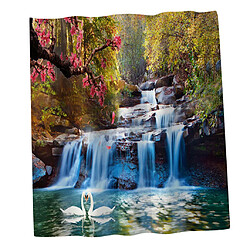 Bain Rideau De Douche Salle De Bains Fourniture Tour Eiffel / Mountain Stream Print Bleu pas cher