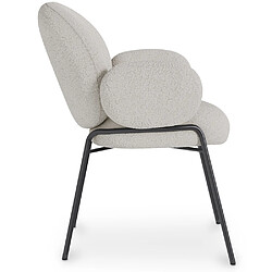 Acheter ICONIK INTERIOR Chaise de salle à manger avec accoudoirs - Tapissée en tissu bouclé - Erys Blanc