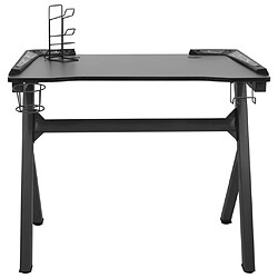 Avis Helloshop26 Bureau table poste de travail meuble d'ordinateur informatique étude de jeu à LED en forme de Y 110 x 60 x 75 cm noir 02_0023776