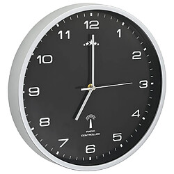 Avis vidaXL Horloge murale radioguidée avec mouvement à quartz 31 cm Noir