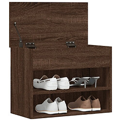 Avis vidaXL Banc à chaussures Chêne marron 60x30x45 cm Bois d'ingénierie