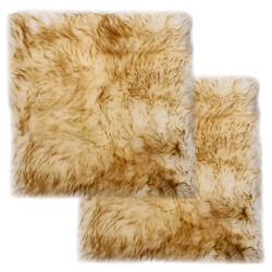 Maison Chic Lot de 2 Coussins Confort,Coussins de chaise Mélange de marron Mouton véritable -GKD77595