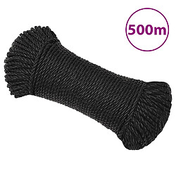 vidaXL Corde de travail Noir 6 mm 500 m polypropylène