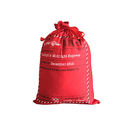 C275 Sac de Cadeau Noël - Rouge Grand sac de Noël en toile - Dimensions 50x70cm - Parfait pour cadeaux et bonbons