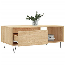 Avis vidaXL Table basse Chêne sonoma 90x50x36,5 cm Bois d'ingénierie