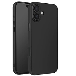 Avizar Coque pour iPhone 16 Plus Silicone Souple Design Fin Léger Noir