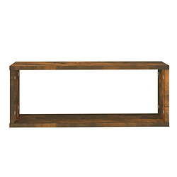 Acheter Maison Chic Lot de 2 Étagères murales,Étagère Rangement flottate cube Chêne fumé 60x15x23 cm Bois -MN12082