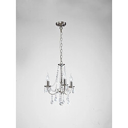 Luminaire Center Suspension Kyra 3 Ampoules nickel satiné/cristal