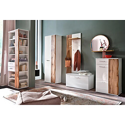 Pegane Vestiaire finition laquée coloris blanc brillant - Longueur 40 x Hauteur 149 x Pronfondeur 25 cm pas cher