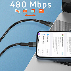 Câble USB-C vers Lightning Power Delivery 27W Charge Rapide Longueur 3m LinQ pas cher