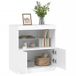 Maison Chic Commode Buffet - Meuble de rangement avec lumières LED blanc 60x37x67 cm -GKD13090 pas cher