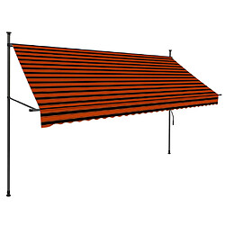 Maison Chic Auvent manuel rétractable,Store manuel de porte avec LED 300 cm Orange et marron -GKD22186