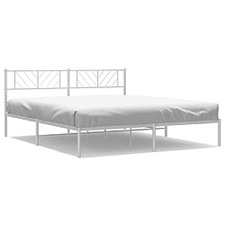 Maison Chic Lit adulte - Cadre de lit métal avec tête de lit,Structure du lit Contemporain pour chambre blanc 200x200 cm -MN31505