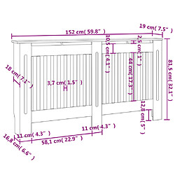 Avis vidaXL Cache-radiateur 152 cm MDF Blanc