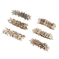 Assortiment De 60 Pièces En Bois Découpées Craft Embellissement De Décor De Noël