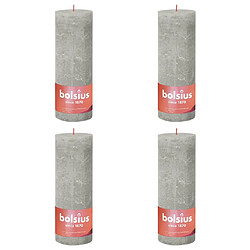 Bolsius Bougies pilier rustiques Shine 4 pcs 190x68 mm Gris sableux