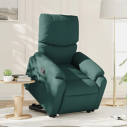 vidaXL Fauteuil inclinable vert foncé tissu