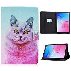 Etui en PU anti-chocs avec support pour Huawei Enjoy Tablet 2 10.1/MatePad T 10S 10.1 pouces/T 10/Honor Pad 6 10.1-pouces/X6 9.7 pouces - chat rose