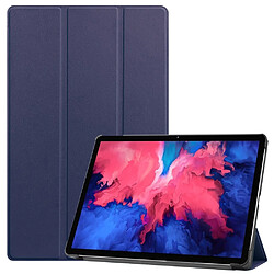 Etui en PU avec support tri-pliure bleu foncé pour votre Lenovo Xiao Xin Pad J606F