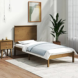 vidaXL Cadre de lit sans matelas marron miel 100x200cm bois pin massif