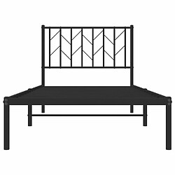 Maison Chic Cadre/structure de lit métal et tête de lit pour adulte - Lit Moderne Chambre noir 90x190 cm -MN49004 pas cher