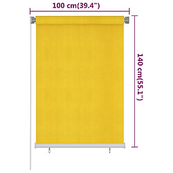 vidaXL Store roulant d'extérieur 100x140 cm Jaune PEHD pas cher