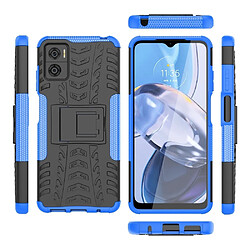 Htdmobiles Coque pour Motorola Moto E22 / E22i - housse etui rigide anti choc + film ecran - BLEU