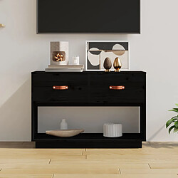 Maison Chic Meuble TV scandinave - Banc TV pour salon Noir 90x40x60 cm Bois de pin massif -MN88530