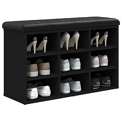 Decoshop26 Banc de rangement à chaussures 82 x 32 x 50 cm bois d'ingénierie noir DEC024926