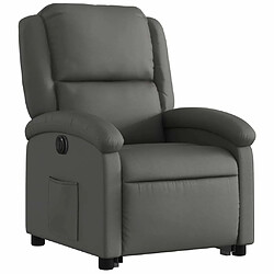 Avis Maison Chic Fauteuil Relax pour salon, Fauteuil inclinable électrique gris cuir véritable -GKD58700