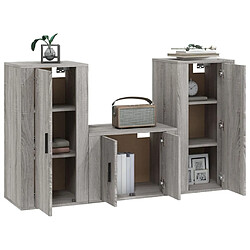 Avis Maison Chic Ensemble de meubles TV 3 pcs pour salon - Sonoma gris Bois d'ingénierie -MN67506