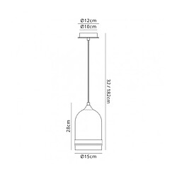 Luminaire Center Suspension design 1 ampoule Noir mat