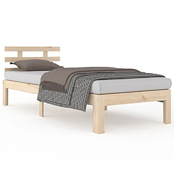 Maison Chic Lit adulte - Lit simple Cadre de lit,Structure du lit Contemporain Bois massif 100x200 cm -MN66863