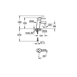 Grohe - Mitigeur monocommande Lavabo Taille S chromé Concetto