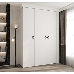 Abiks Meble Armoire à portes battantes Como 1 245,5/160/40 3 portes (blanc/noir)