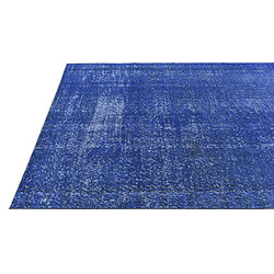 Avis Vidal Tapis de laine 292x150 Bleu Ultra Vintage