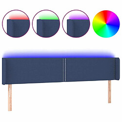 Maison Chic Tête de lit moderne à LED lumineuse pour chambre - Décoration de lit Bleu 183x16x78/88 cm Tissu -MN96746