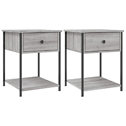 vidaXL Tables de chevet 2 pcs sonoma gris 44x45x58 cm bois ingénierie