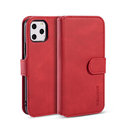 Wewoo Coque Étui à rabat côté huile rétro avec support logements pour cartes et portefeuille iPhone 11 Pro rouge