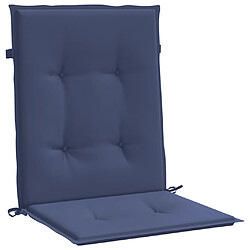 Acheter vidaXL Coussins de chaise à dossier bas lot de 4 bleu marine tissu