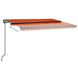 Acheter Maison Chic Auvent manuel rétractable,Store manuel de porte avec LED 4,5x3 m Orange et marron -GKD66881