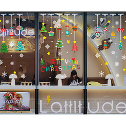 Acheter 2PCS Décorations de Noël Décorations de Porte Verre Stickers Shop Windows Christmas Scène Décoration Arbre de Noël Stickers