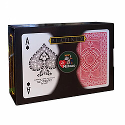 Duo Pack Modiano ""PLATINUM"" 4 index - 2 jeux de 55 cartes 100% plastique - format poker - 4 index standards