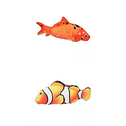 2x USB Chat Poisson Jouet Déplacement En Peluche Clownfish Jouets Animaux Poissons Enfant Cataire Pet