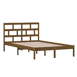 Avis Maison Chic Lit adulte - Lit simple Cadre de lit,Structure du lit Contemporain Marron miel Bois de pin massif 120x200 cm -MN86176