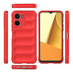 Htdmobiles Coque pour Vivo Y16 - housse etui silicone gel fine + film ecran - ROUGE