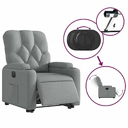 Maison Chic Fauteuil Relax pour salon, Fauteuil inclinable électrique gris clair tissu -GKD83729 pas cher